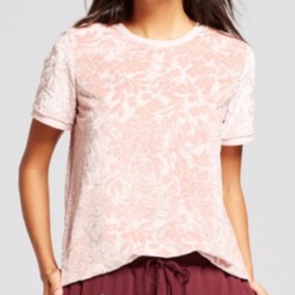 SOLD - Light Pink Sheer Pattered Top